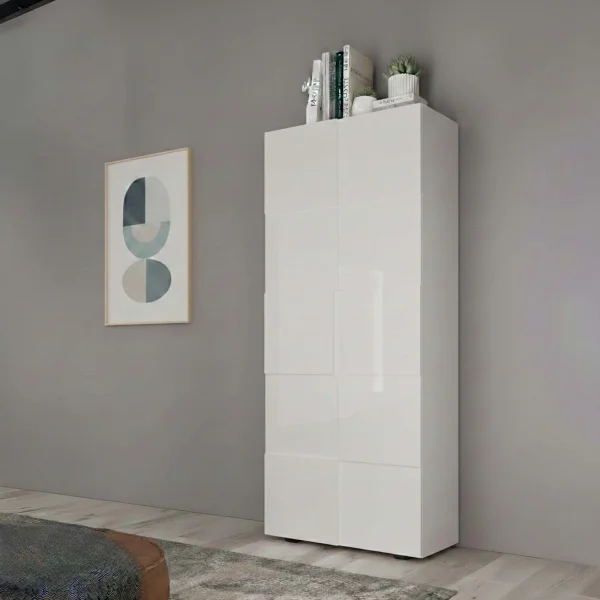Mobile multiuso 78x183h cm 2 ante bianco lucido Obsession