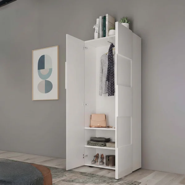 Mobile multiuso 78x183h cm 2 ante bianco lucido Obsession