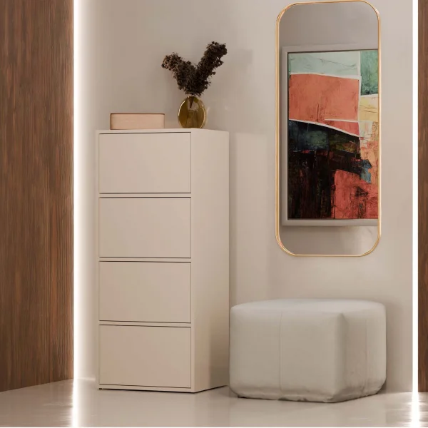 Mobile multiuso ingresso 50x119h cm scarpiera 4 ante cashmere Tyler