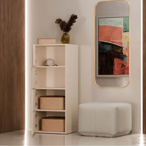 Mobile multiuso ingresso 50x119h cm scarpiera 4 ante cashmere Tyler