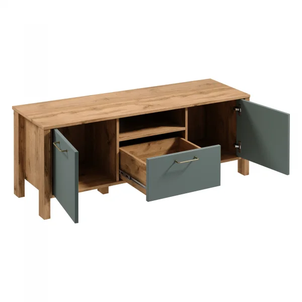 Mobile porta tv 138x49h cm 2 ante rovere verde Leave
