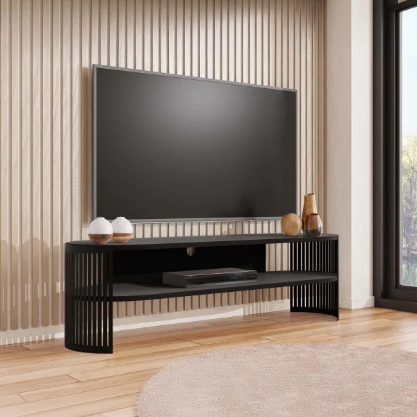 Mobile porta tv 140x40h cm ovale nero Elisera