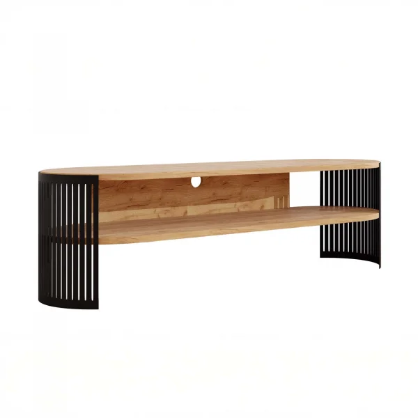 Mobile porta tv 140x40h cm ovale rovere nero Elisera