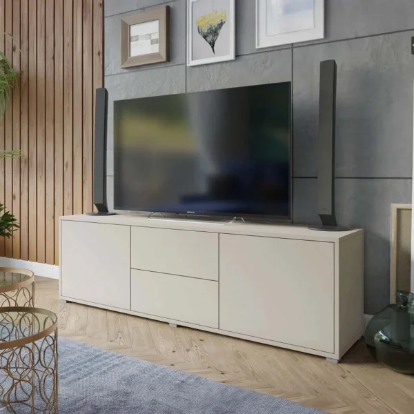 Mobile porta TV 141x50h cm 2 ante 2 cassetti beige cashmere Eindhoven