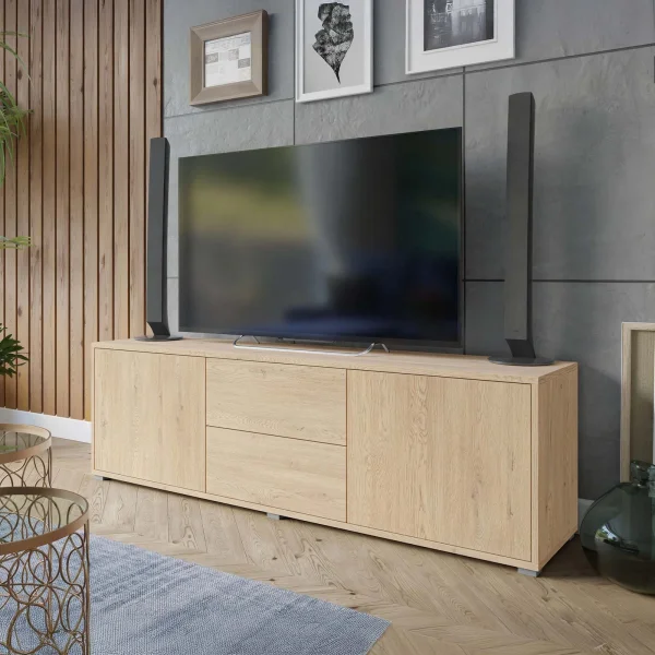 Mobile porta TV 141x50h cm 2 ante 2 cassetti rovere Eindhoven
