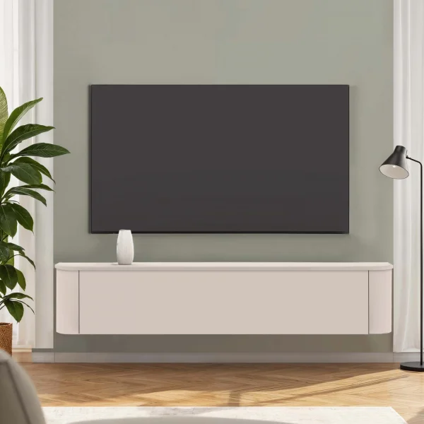 Mobile porta TV 180x37h cm 1 anta a ribalta beige cashmere Lucrezia