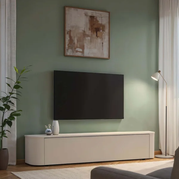 Mobile porta TV 180x37h cm 1 anta a ribalta beige cashmere Lucrezia