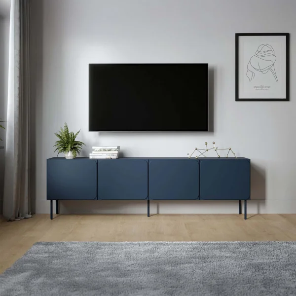 Mobile porta tv 200x61h cm 4 ante blu navy Maya