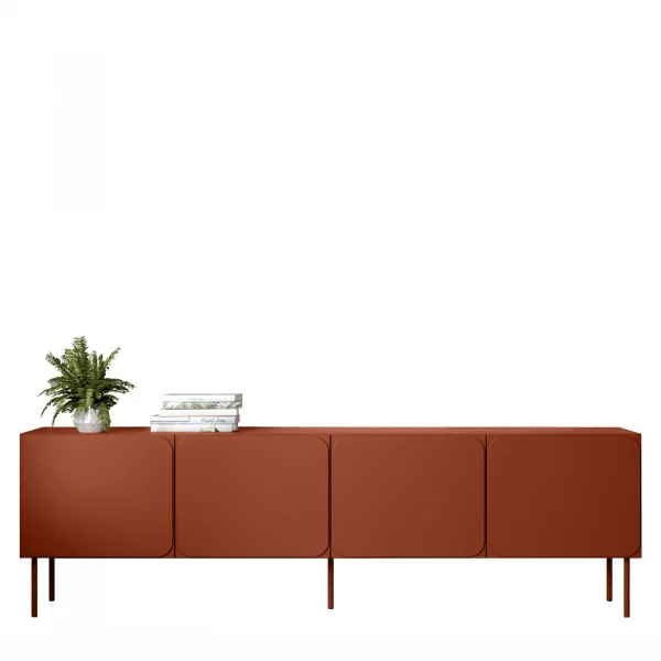 Mobile porta tv 200x61h cm 4 ante rosso mattone Maya