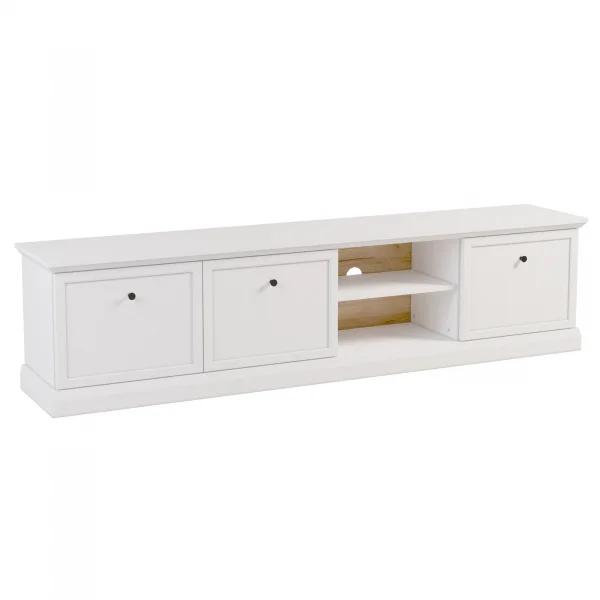 Mobile porta tv 206x51h cm 3 ante shabby bianco Purro
