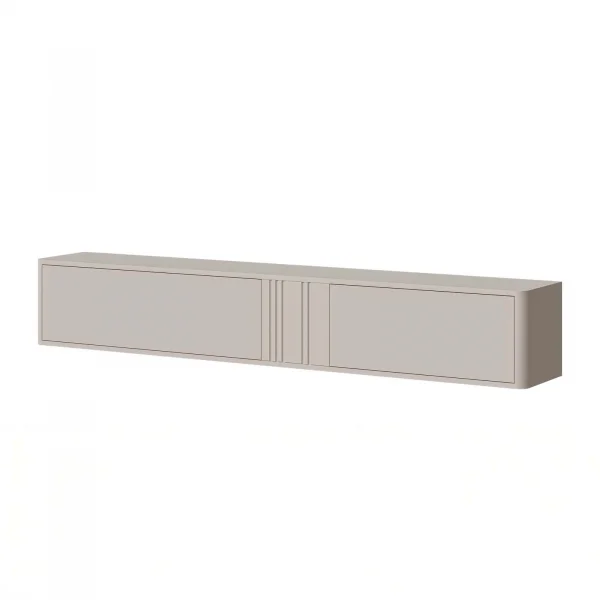 Mobile porta TV sospeso 190x30h cm 2 ante a ribalta beige cashmere Bellagio