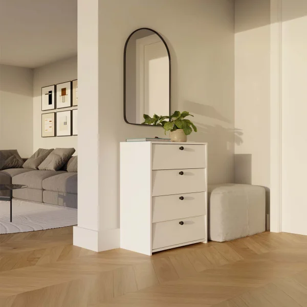 Mobile scarpiera 66x36h cm 4 ribaltine bianco Leaf