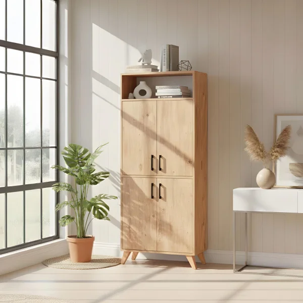 Mobile scarpiera 72x170h cm multifunzione 4 ante 1 vano a vista rovere Dama