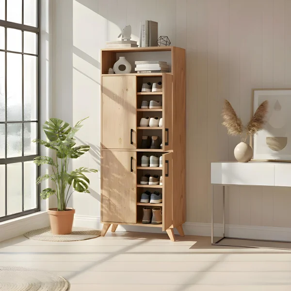 Mobile scarpiera 72x170h cm multifunzione 4 ante 1 vano a vista rovere Dama