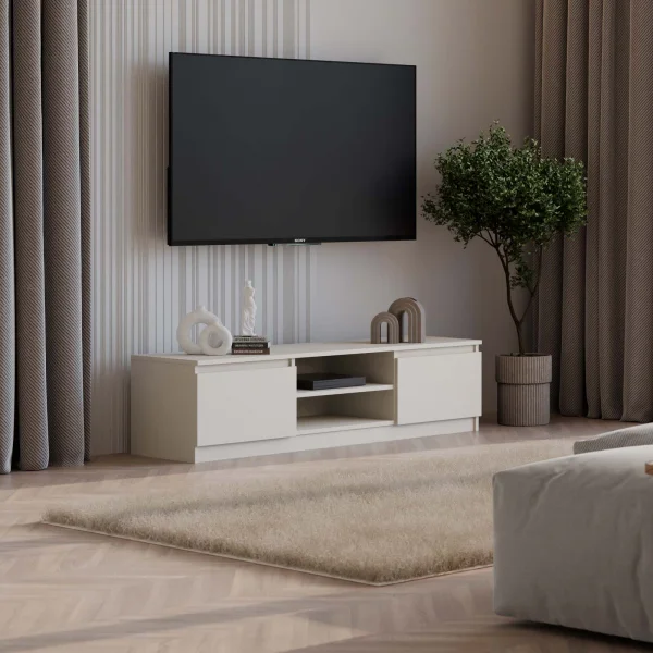 Mobile TV 140x36h cm 2 ante 2 vani a giorno beige cashmere Kitri