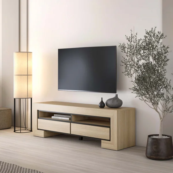 Mobile TV 160x51h cm 2 cassetti rovere Écarté