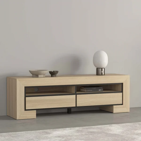 Mobile TV 160x51h cm 2 cassetti rovere Écarté