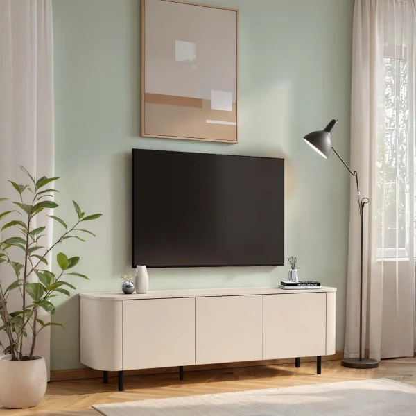 Mobile TV 180x60h cm 3 ante beige cashmere Lucrezia