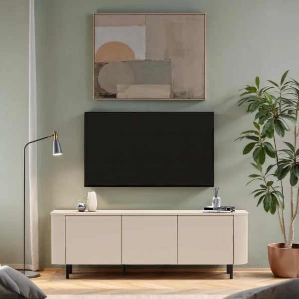 Mobile TV 180x60h cm 3 ante beige cashmere Lucrezia