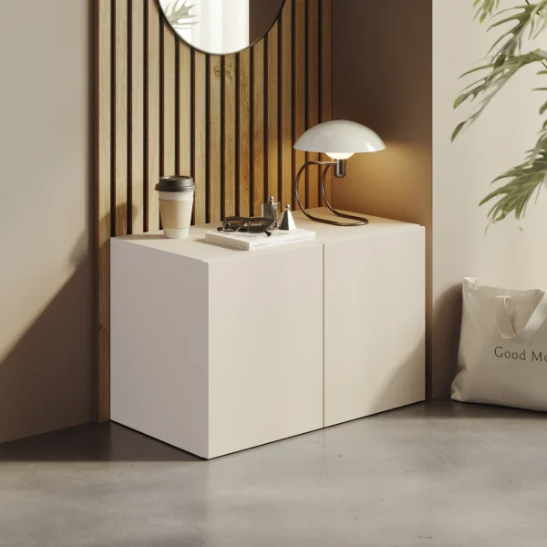 Panca da terra ingresso 63x35h cm 2 ante beige cashmere Sunset