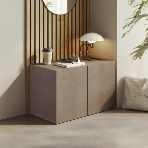 Panca da terra ingresso 63x35h cm 2 ante marrone bronzo Sunset