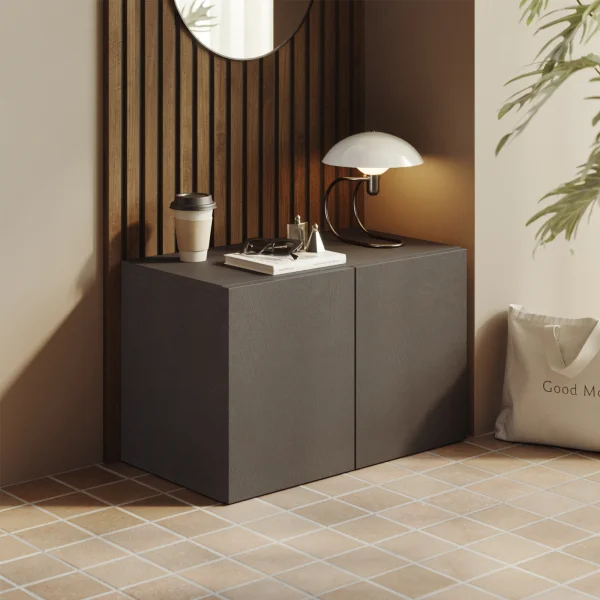 Panca da terra ingresso 63x35h cm 2 ante ossido nero Sunset