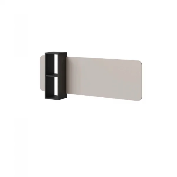 Pannello a parete 160x52h cm con mensola beige cashmere nero Bellagio