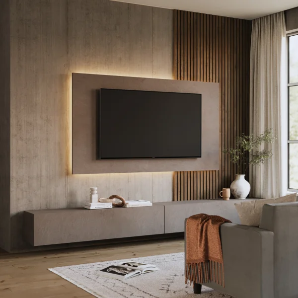 Pannello porta tv 180x100h cm marrone bronzo Sunset