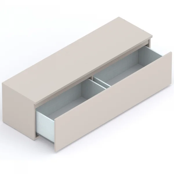 Parete attrezzata 276x180h cm con pannello cannettato beige cashmere rovere chiaro Sunset Decor 1031