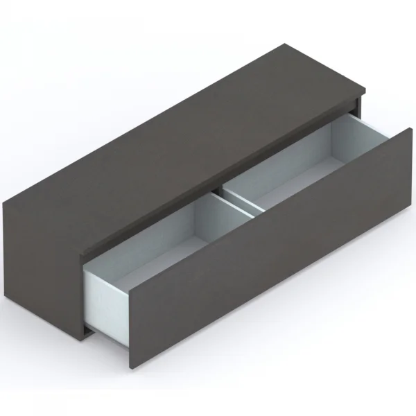 Parete attrezzata 276x265h cm con pannello cannettato ossido marrone rovere chiaro Sunset Decor 1036