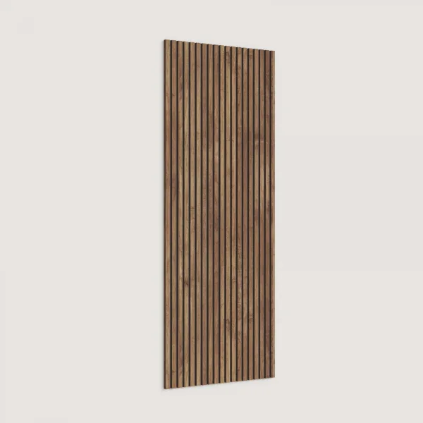 Parete attrezzata 330x220h cm con pannello cannettato beige rovere scuro nero effetto marmo Sunset Decor 1043
