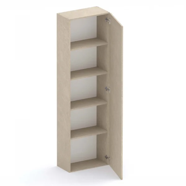 Parete attrezzata 345x186h cm con pannello cannettato tortora beige rovere scuro Sunset Decor 1044