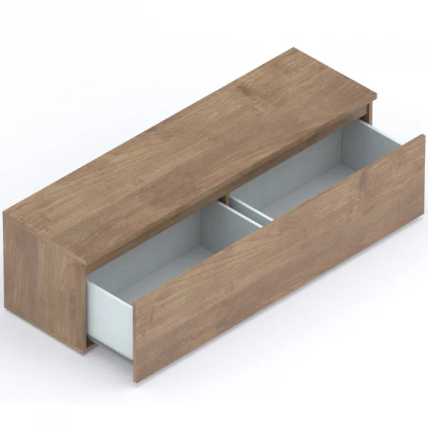 Parete attrezzata 345x209h cm cannettata marrone bronzo rovere scuro Sunset Decor 1028