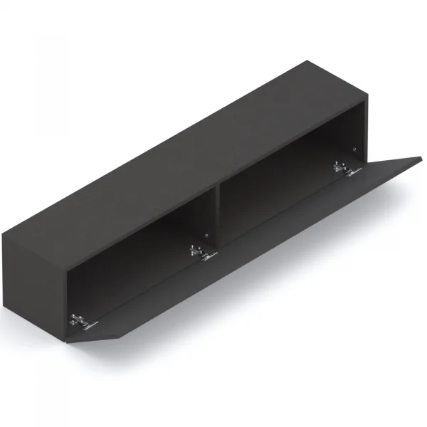 Parete attrezzata sospesa 193x188h cm cannettata ossido nero rovere scuro Sunset Decor 1038