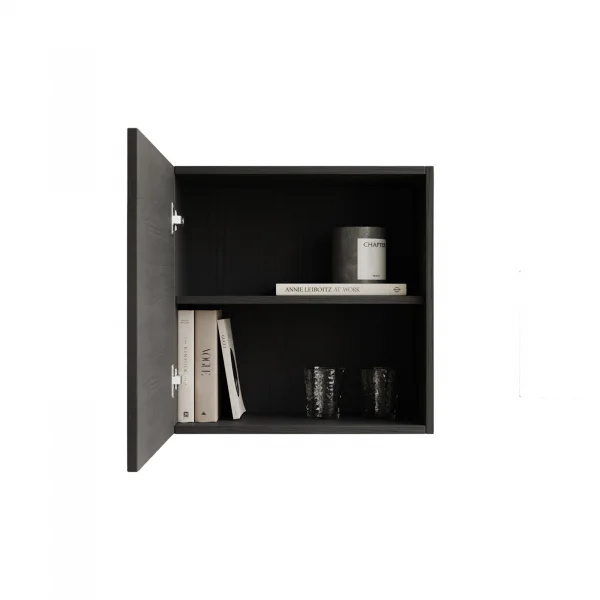 Parete attrezzata sospesa 262x220h cm ossido nero beige cashmere Sunset 1035