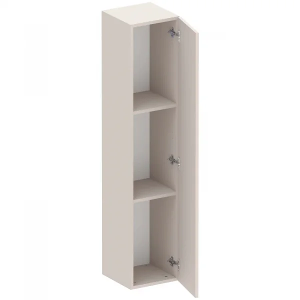 Parete attrezzata sospesa 292x180h cm con pannello cannettato beige rovere scuro Sunset Decor 1042
