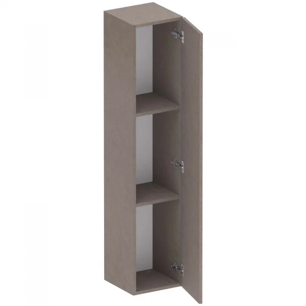 Parete attrezzata sospesa 334x180h cm con pannello cannettato marrone rovere chiaro Sunset Decor 1041
