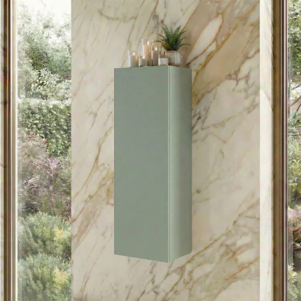 Pensile bagno sospeso 30x80h cm 1 anta verde salvia Speranza
