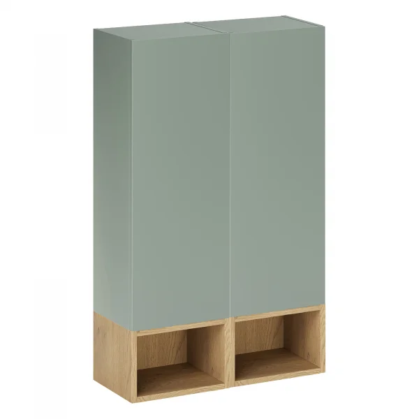 Pensile bagno sospeso 60x100h cm 2 ante verde salvia rovere Speranza