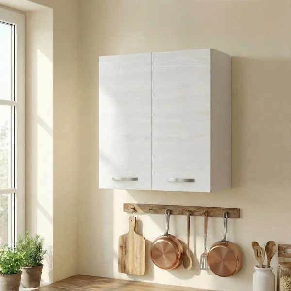 Pensile sospeso cucina 60x72h cm 2 ante bianco frassinato Talise
