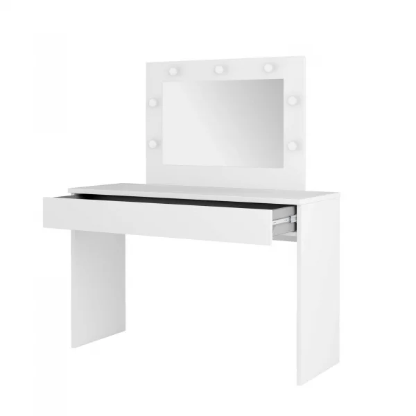 Postazione trucco 118x136h cm con specchio e led bianco Chaima