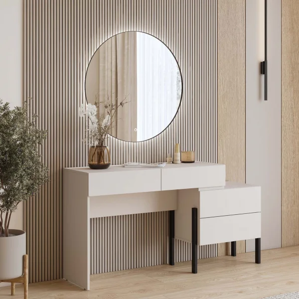 Scrivania 143x76h cm con cassetti beige cashmere Simple