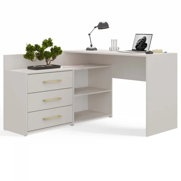 Scrivania angolare ufficio 120x120cm beige cashmere Genius