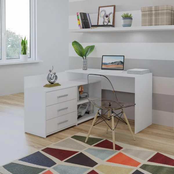 Scrivania angolare ufficio 120x120cm bianco Genius