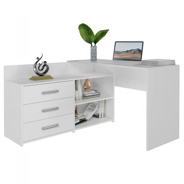 Scrivania angolare ufficio 120x120cm bianco Genius