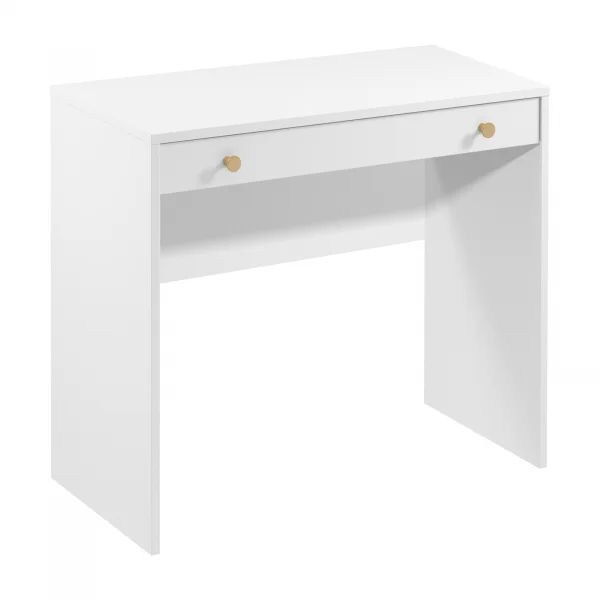 Scrivania shabby 90x40 cm 1 cassetto bianco Shubo