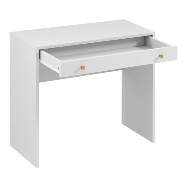 Scrivania shabby 90x40 cm 1 cassetto bianco Shubo
