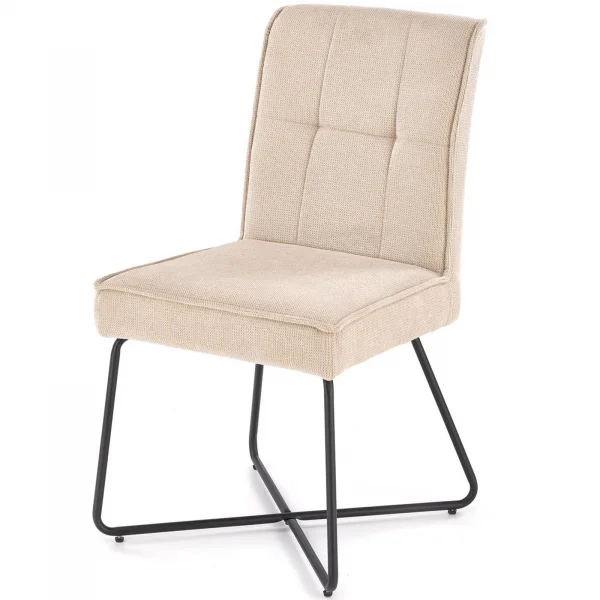 Sedia da pranzo in tessuto moderna beige nero Anemone