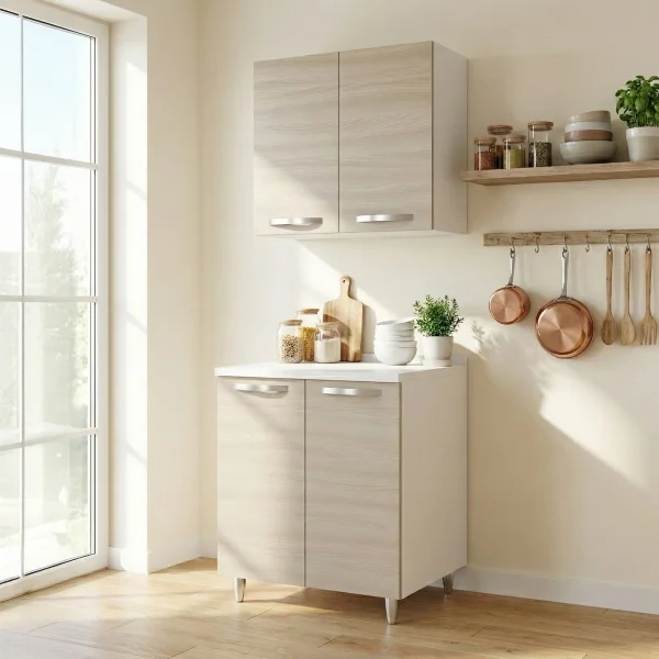 Set base e pensile cucina 60cm 2 ante rovere olmo Talise