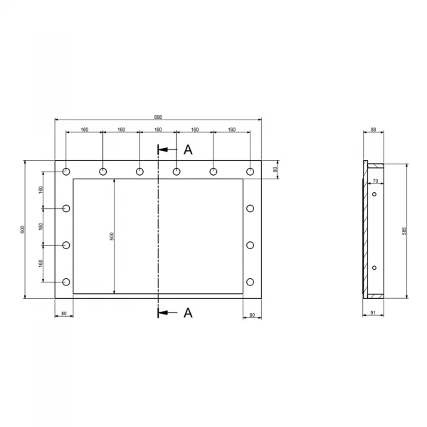 Specchio da parete 90x60cm da trucco con led bianco Shubo